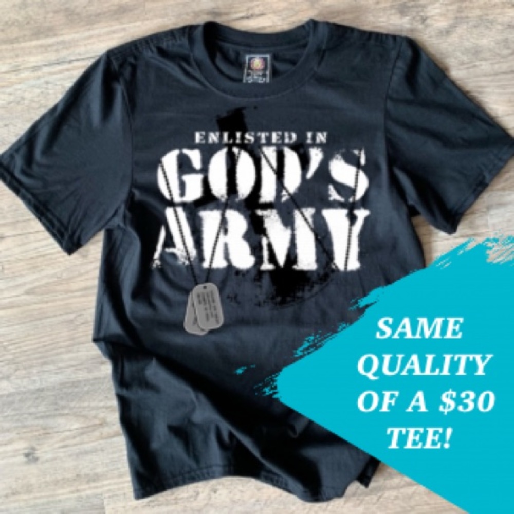 Screen printed God Army unisex Tee
